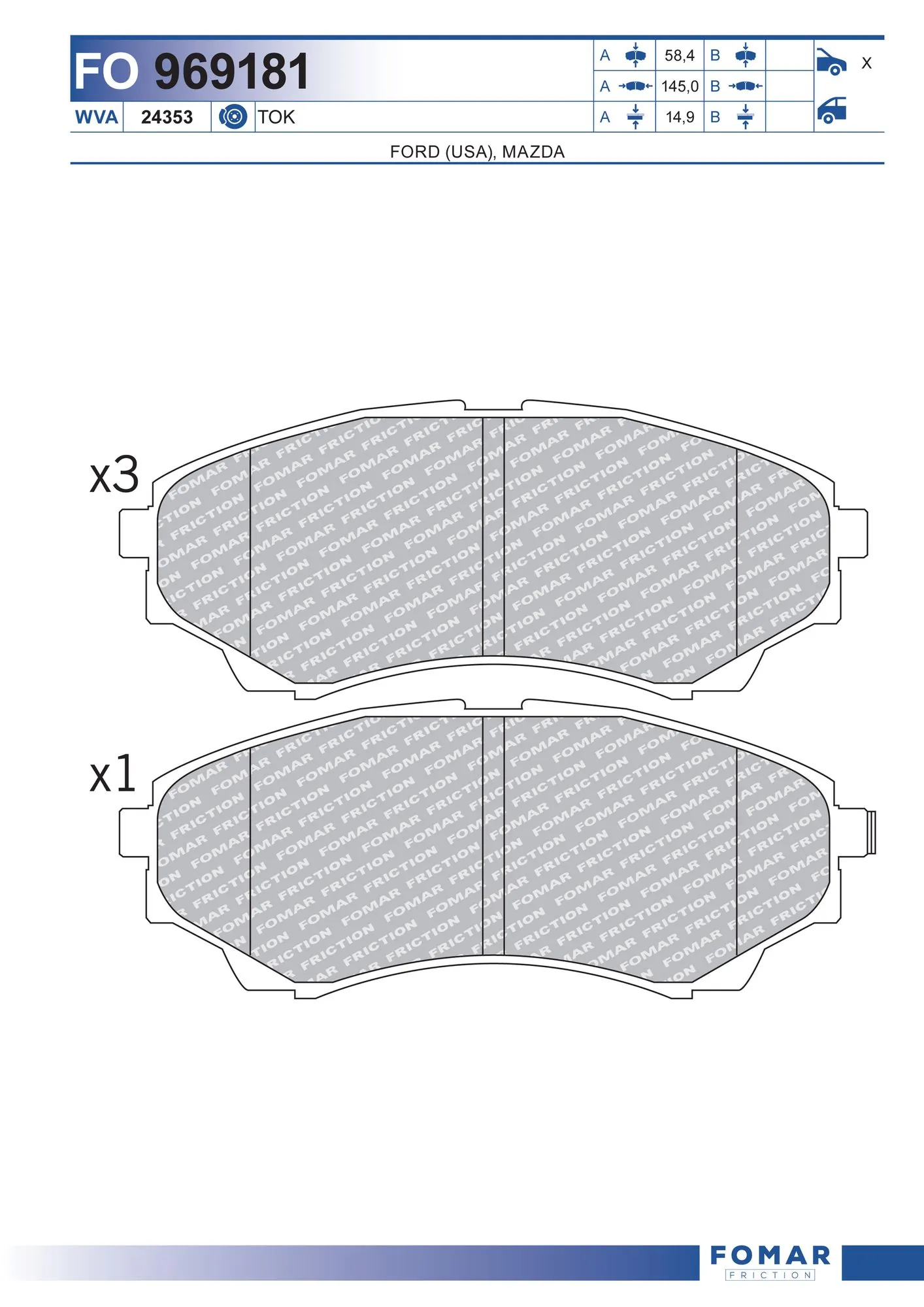 Brake Pad Set, disc brake